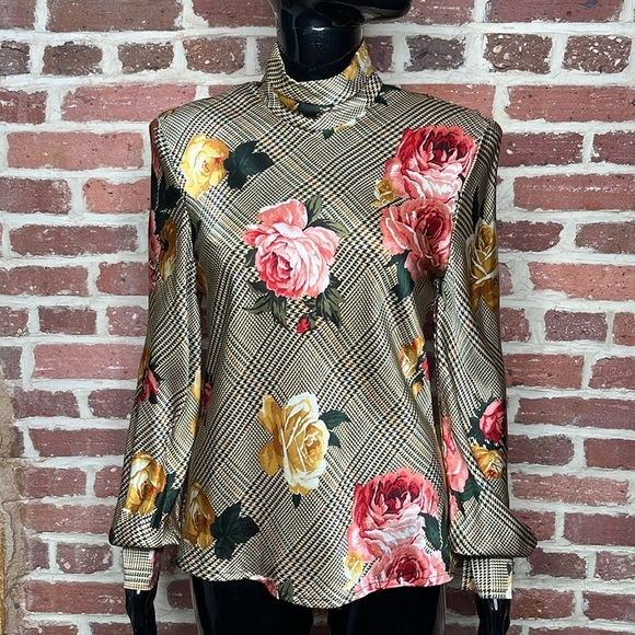 Vintage 100% Silk Blouse Linda Allard Ellen in Bold Print - Picture 7 of 7